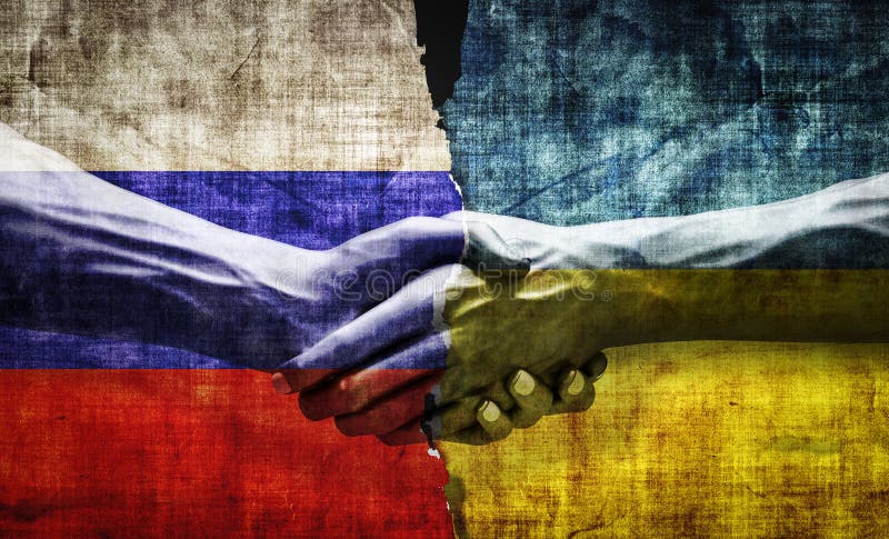 Ukraine and Russia negotiation, agreement and peace. Diplomatic truce