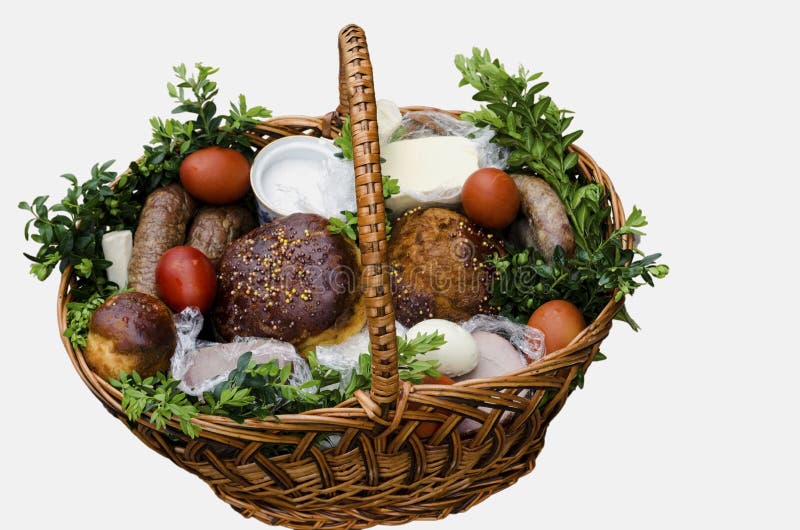 Ukrainer-Ostern-Lebensmittelkorb. stockfoto Ukrainer-Ostern-Lebensmittelkorb. stockfoto