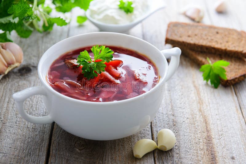 Ukrainian cabbage and beetroot soup - borshch royalty free stock photos Ukrainian cabbage and beetroot soup - borshch royalty free stock photos