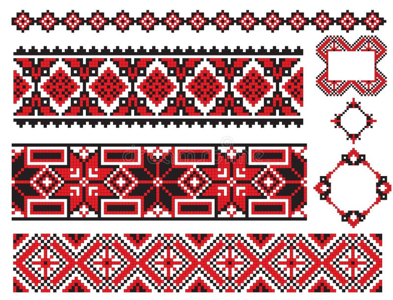 Ukrainian embroidery pack stock vector. Illustration of culture - 12515167