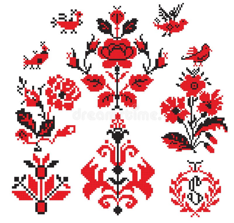 Ukrainian embroider elements vector illustration Ukrainian embroider elements vector illustration