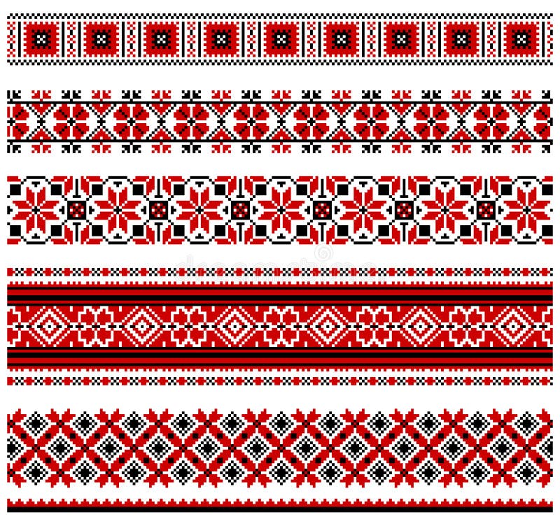 Folk Ukrainian embroidery stock vector. Illustration of towel 18295149