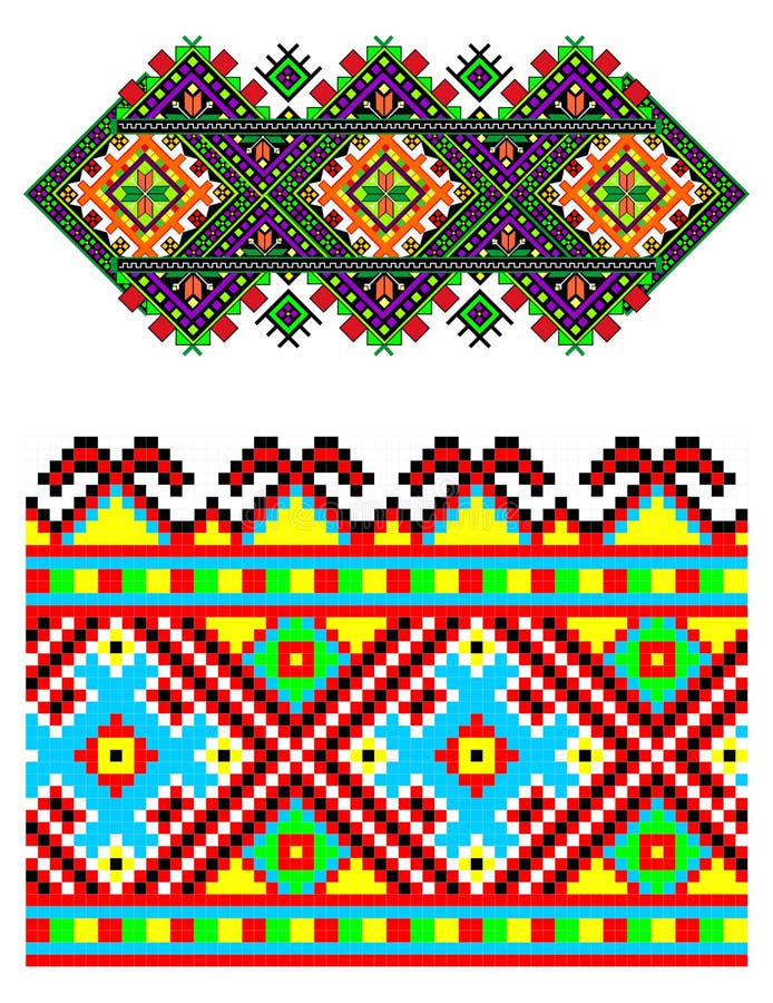 Ukrainian embroidery ornament vector illustration