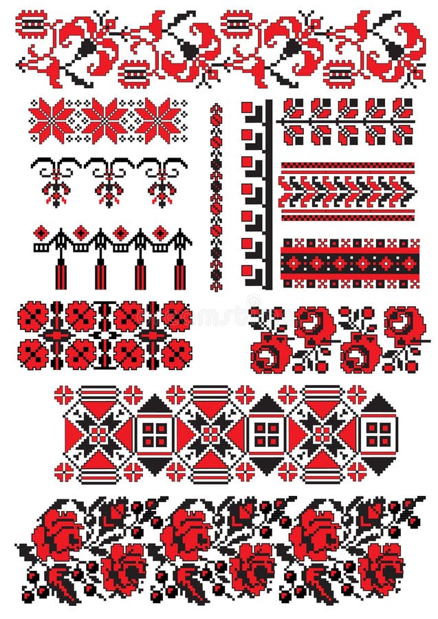 Ukrainian embroidery pack stock vector. Illustration of culture 12515167