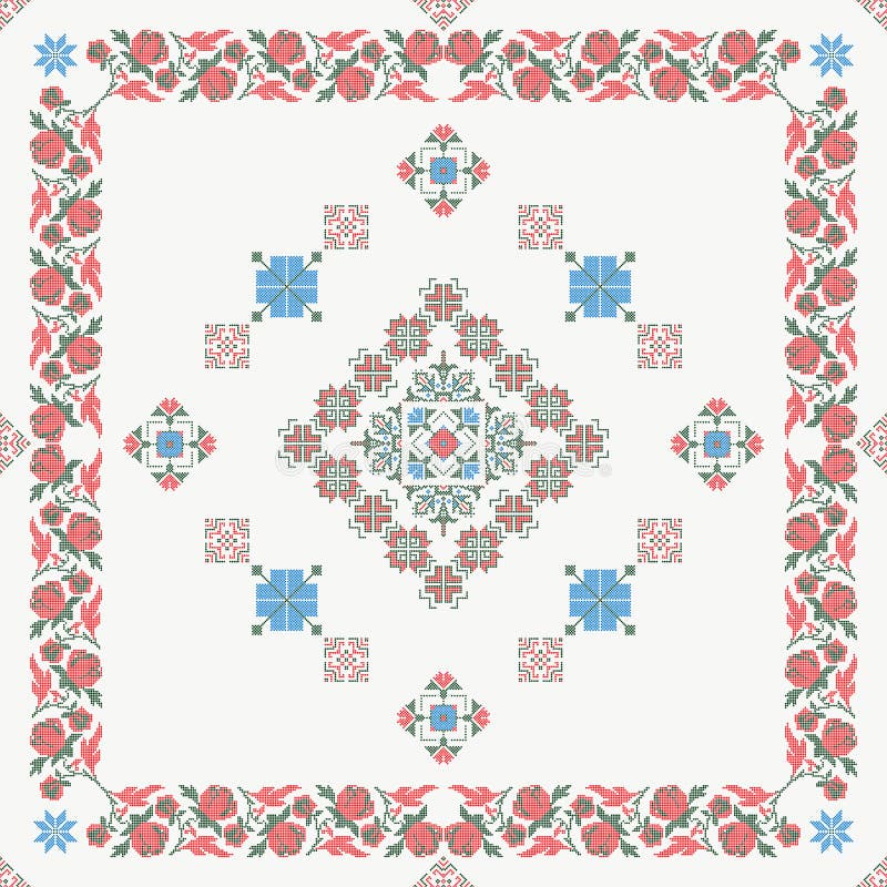 Ukrainian Embroidery Pattern 66 Stock Vector Illustration of canvas