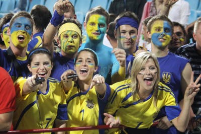 Ukrainian fans editorial stock photo. Image of match - 19798813