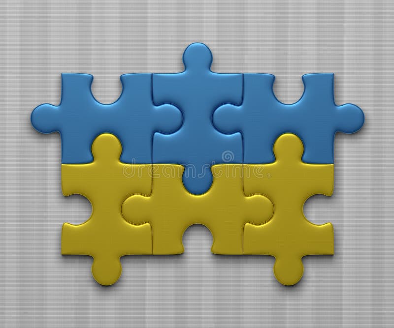 Ukrainian flag of puzzle pieces vector illustration Ukrainian flag of puzzle pieces vector illustration