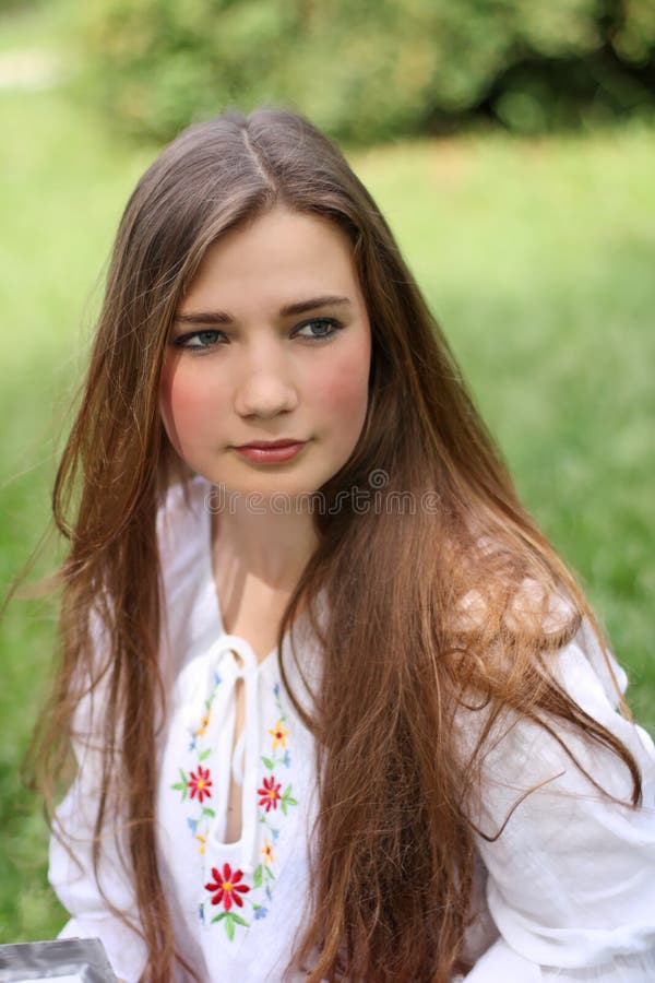Beautiful Ukrainian girl stock photo. Image