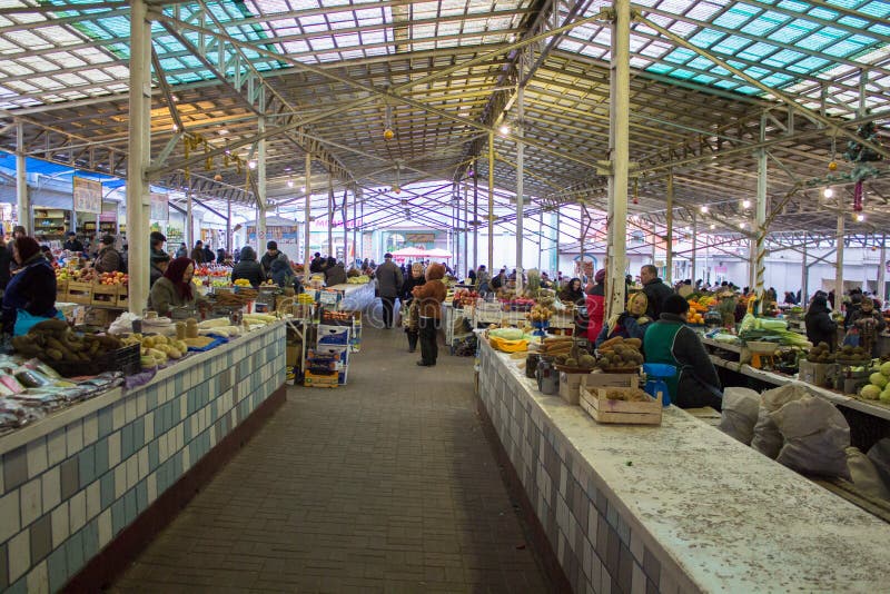 Ukrainian market in Poznan editorial photography. Image of market