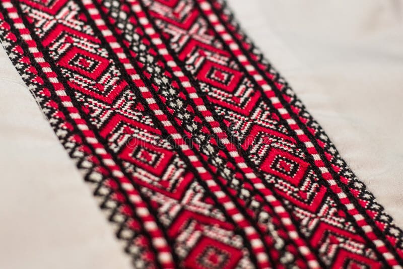 Ukrainian National Vyshyvanka, Ethnic Ornament. Texture of Embroidery ...