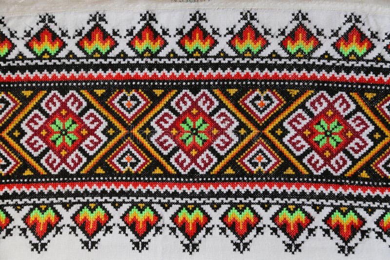 Ukrainian Ornament Embroidery Stock Photo - Image of stitch, ornament ...