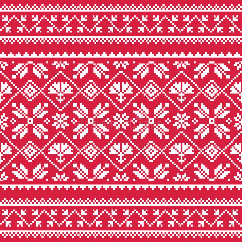 Ukrainian, Slavic Folk Art White Embroidery Pattern on Red Stock ...