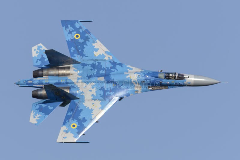 Ukrajinský Suchoj Su-27 Flanker za letu
