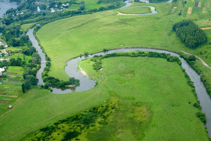 Ukrainian village - aerial view.