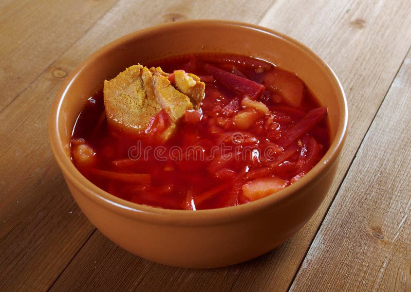 Borsch.Ukrainian Und Russische Suppe Stockbild - Bild von inländisch ...