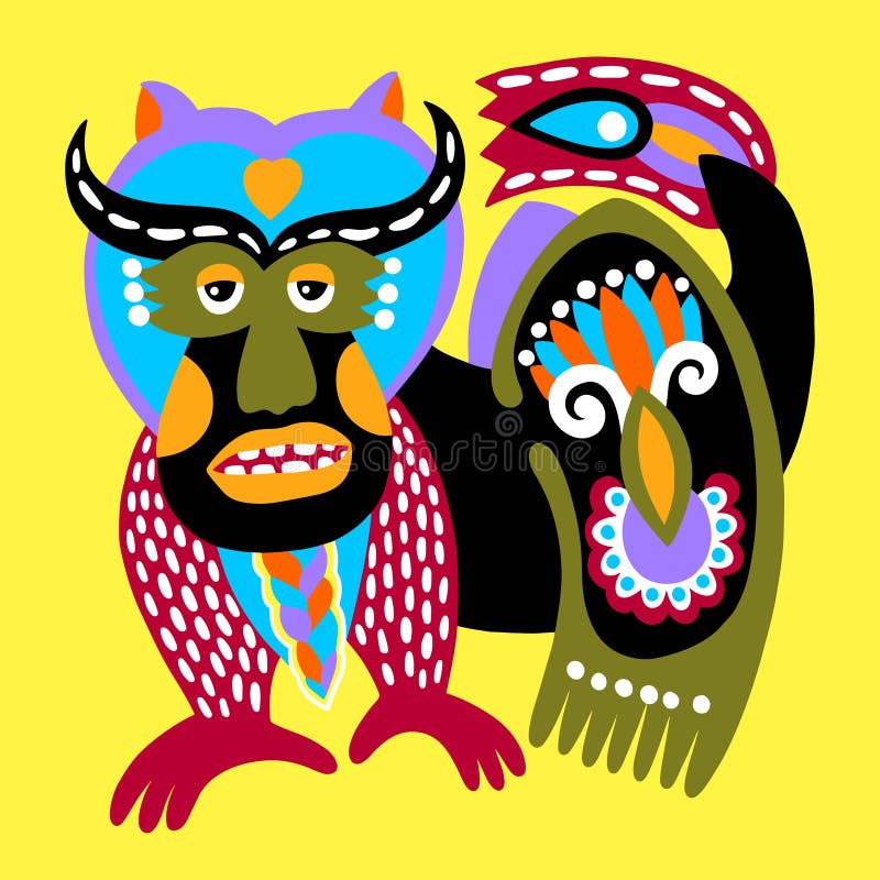 Ukrainsk etnisk traditionell målning av fantasidjuret royaltyfri illustrationer Ukrainsk etnisk traditionell målning av fantasidjuret royaltyfri illustrationer