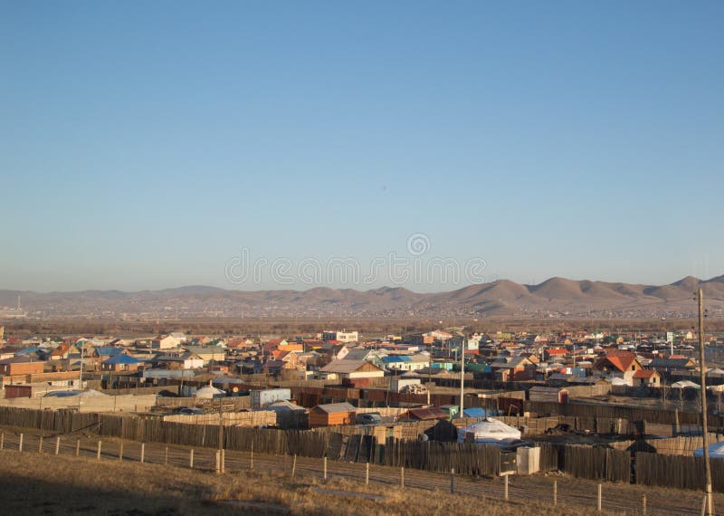 Ulan Bator, Mongolia Photographed From the Train stock images Ulan Bator, Mongolia Photographed From the Train stock images