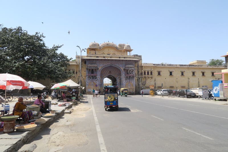 Uliczna scena w Jaipur, India zdjęcia stock Uliczna scena w Jaipur, India zdjęcia stock
