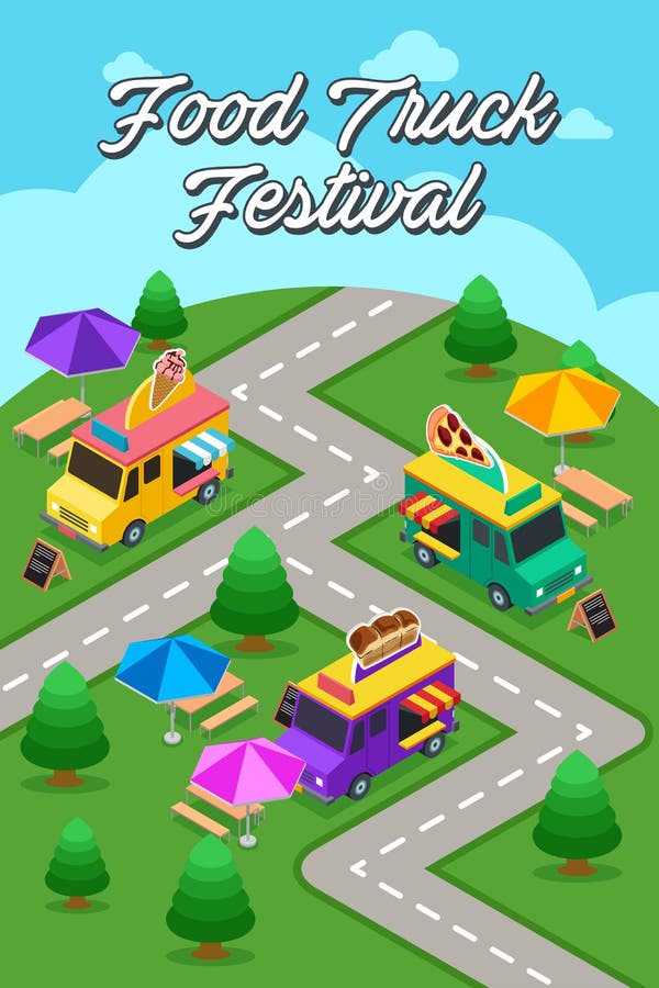 Uliczny jedzenie ci??ar?wki festiwalu plakat ilustracji Uliczny jedzenie ci??ar?wki festiwalu plakat ilustracji