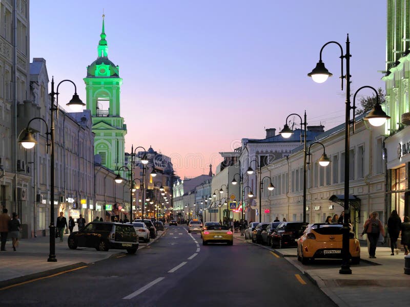 Ulitsa Pyatnitskaya, Rusland, Moskou royalty-vrije stock afbeelding Ulitsa Pyatnitskaya, Rusland, Moskou royalty-vrije stock afbeelding