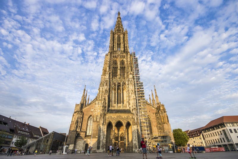 Ulm, Germany. The Ulm Minster Ulmer Munster, a Lutheran temple and tallest church in the world