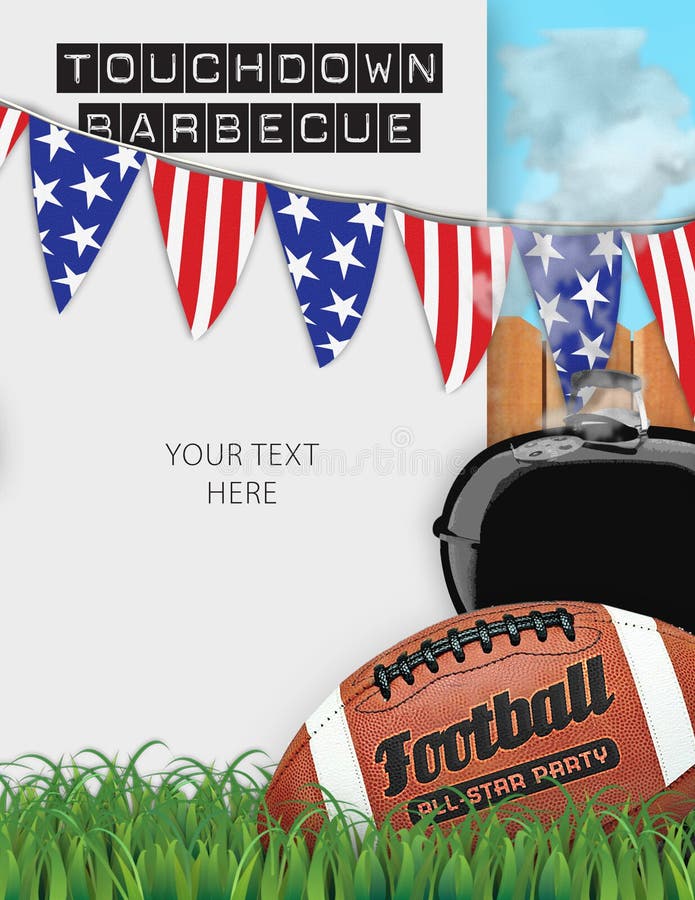 Ulotka z zaproszeniem do wzięcia udziału w piłce nożnej BBQ Barbeciue zdjęcie stock Ulotka z zaproszeniem do wzięcia udziału w piłce nożnej BBQ Barbeciue zdjęcie stock