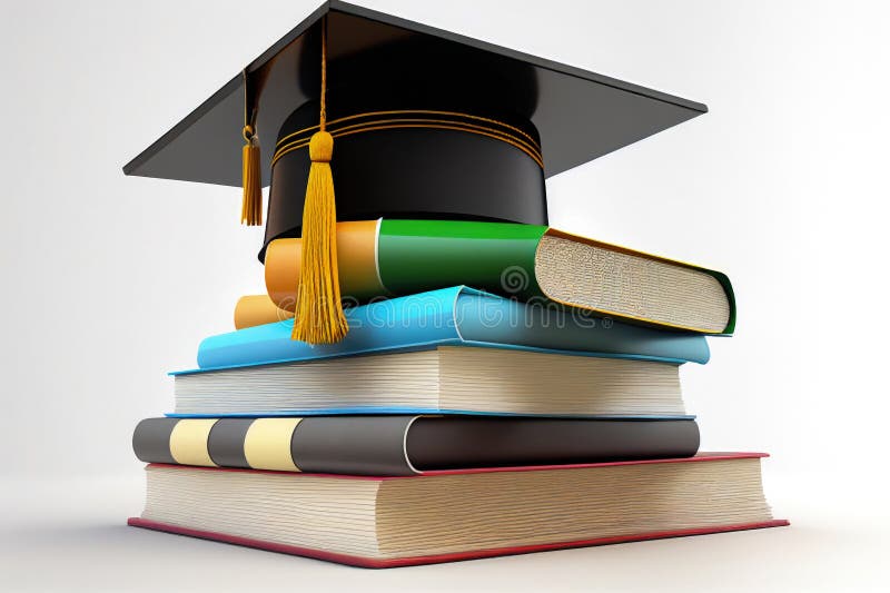 The Ultimate Symbol of Academic Success Graduation Cap on a Pile of(01)