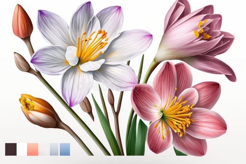 Ultra-Detail Beautiful Springtime Spring Season, Popular Spring Flowers ...