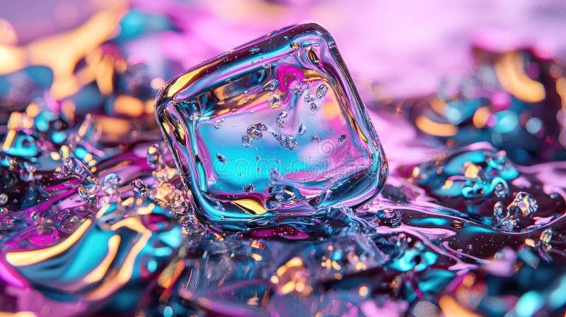 Ultra-detailed futuristic colorful iridescent fluid bubble abstract 3D illustration stock illustration