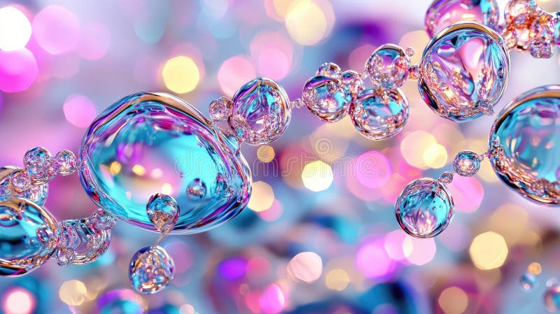Ultra-detailed futuristic colorful iridescent fluid bubble abstract 3D illustration vector illustration