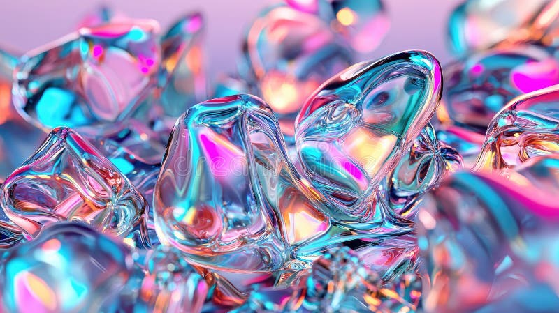 Ultra-detailed futuristic colorful iridescent fluid bubble abstract 3D illustration vector illustration