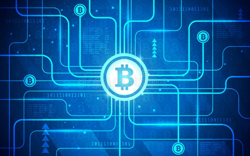 Ultra för Bitcoin för bräde för HD-abstrakt begreppströmkrets illustration för bakgrund teknologi royaltyfri illustrationer Ultra för Bitcoin för bräde för HD-abstrakt begreppströmkrets illustration för bakgrund teknologi royaltyfri illustrationer
