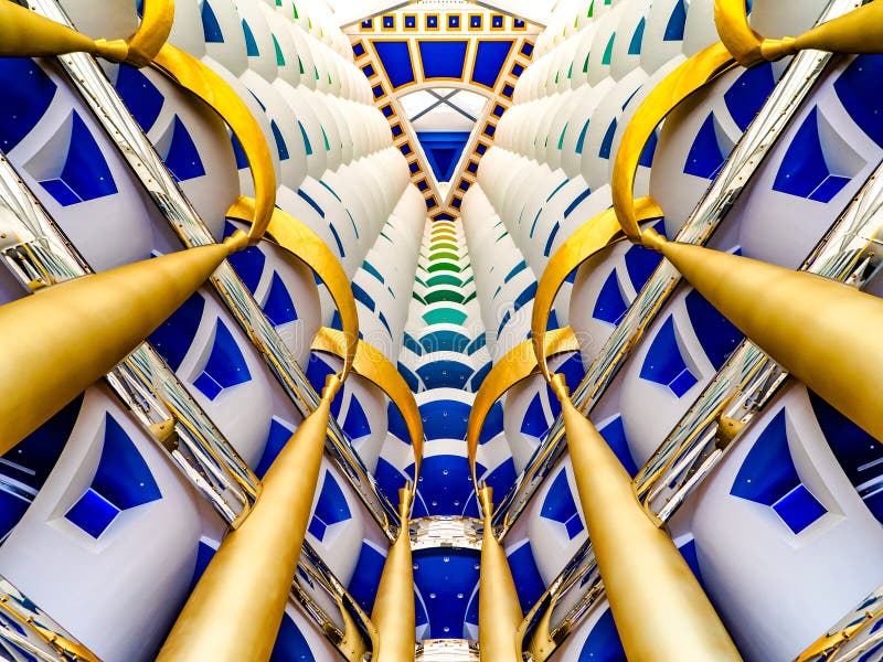 Ultra-luxury hotel interior, Burj Al Arab, Dubai