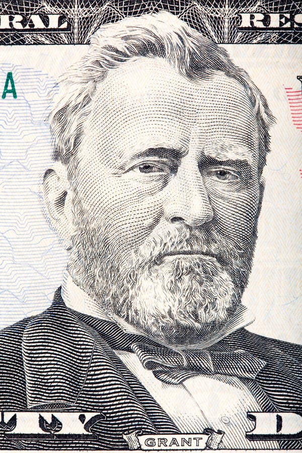 Ulysses S. Grant on the fifty dollar bill. royalty free stock photo Ulysses S. Grant on the fifty dollar bill. royalty free stock photo