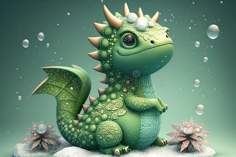 Mini Dragão Com Chifres Brancos Na Neve Assiste a Queda De Flocos De Neve  Durante Os Dragões Ano Novo, O Gerador Ai Ilustração Stock - Ilustração de  inverno, verde: 273217185