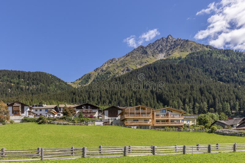 A beautiful glimpse of the village of Resia, near the border between Italy and Austria, South Tyrol, Europe. A beautiful glimpse of the village of Resia, near the border between Italy and Austria, South Tyrol, Europe