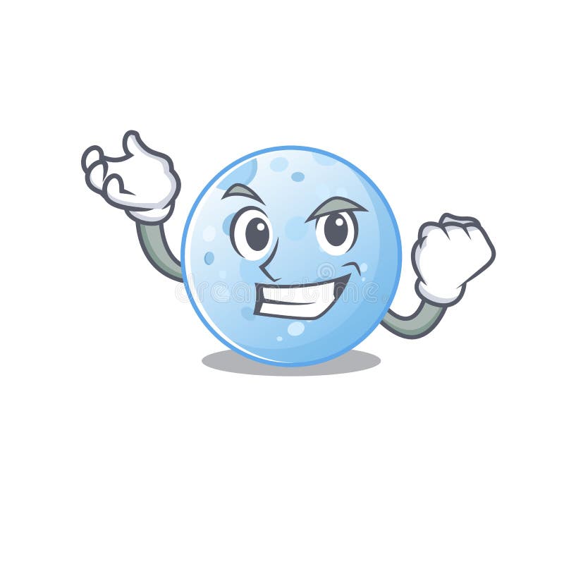 Um conceito deslumbrante de mascote azul com rosto feliz ilustração stock