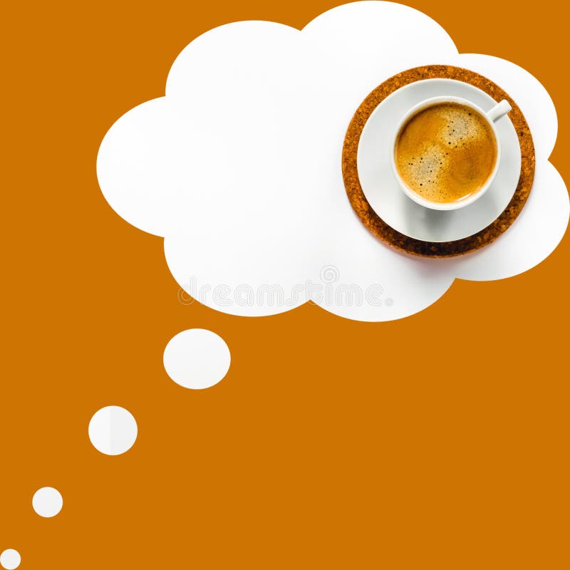 Um copo do café em seus sonhos imagens de stock Um copo do café em seus sonhos imagens de stock