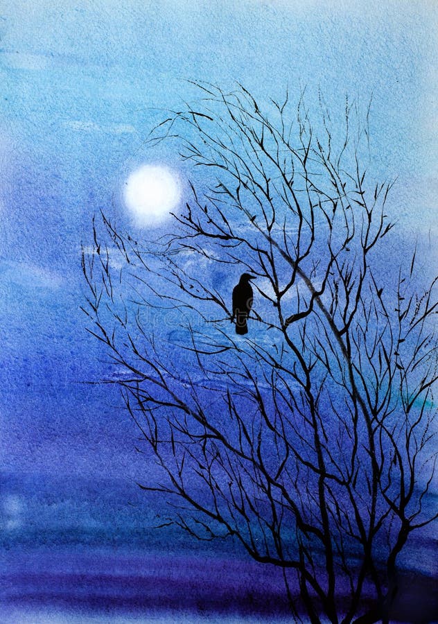 Um corvo solitário ilustração stock