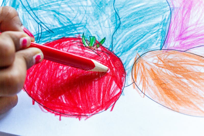 Um desenho visto da menina criança indiana foto de stock Um desenho visto da menina criança indiana foto de stock