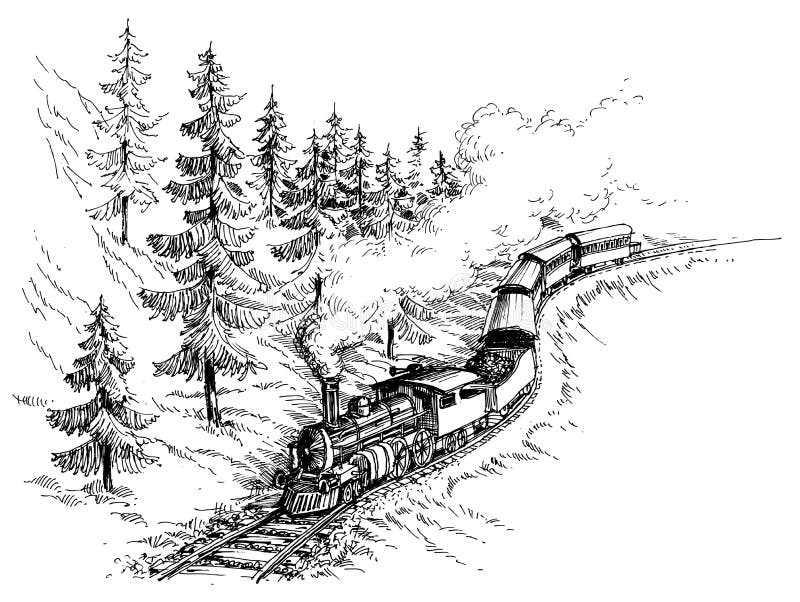 Um grande trem de trabalho velho do vapor