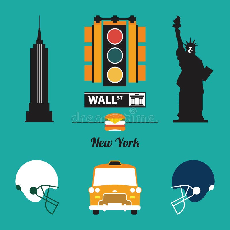 Jogo Do Vetor Do Doodle Do Caderno Do Passeio De New York City