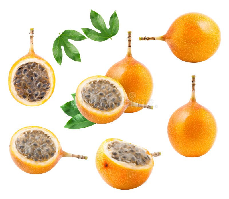 Um grupo de fruto de granadilho isolado imagens de stock Um grupo de fruto de granadilho isolado imagens de stock