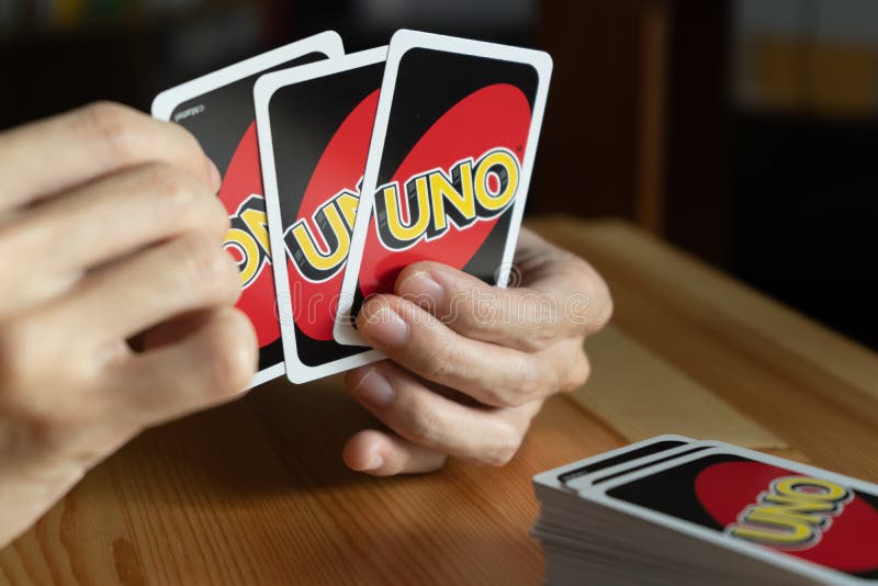 Pano De Fundo Das Cartas De Jogar Do Uno. Foto de Stock Editorial