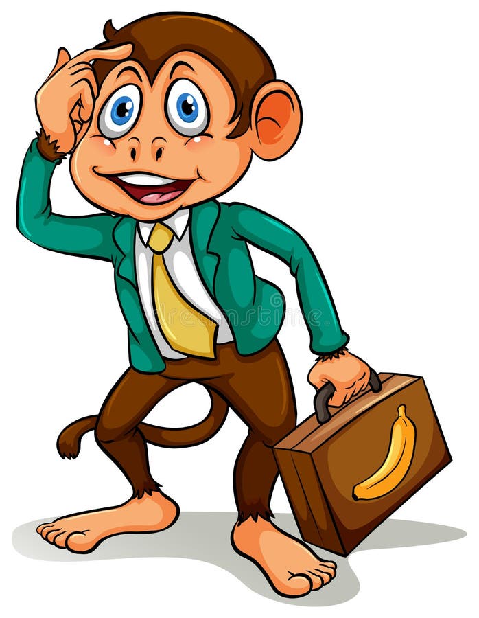 Um macaco que faz o negócio ilustração do vetor Um macaco que faz o negócio ilustração do vetor