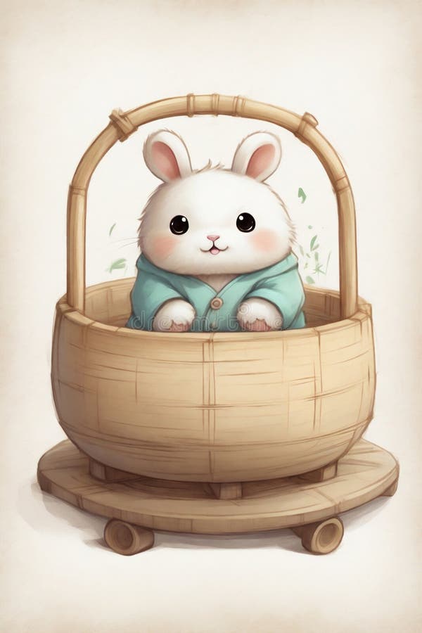 Um coelhinho fofo kawaii ilustração do vetor