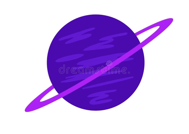 Um planeta azul com anel roxo ilustração stock Um planeta azul com anel roxo ilustração stock