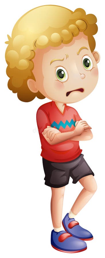 Um rapaz pequeno irritado ilustração stock Um rapaz pequeno irritado ilustração stock