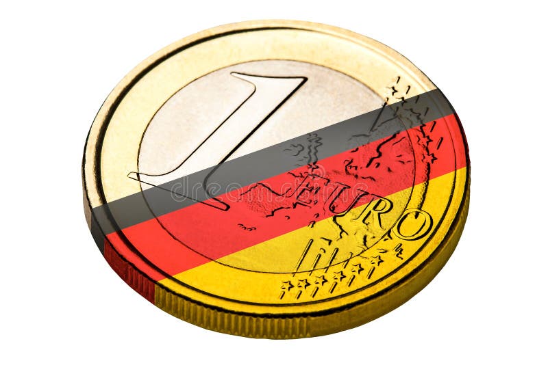 Um símbolo alemão da bandeira da moeda do Euro fotografia de stock Um símbolo alemão da bandeira da moeda do Euro fotografia de stock