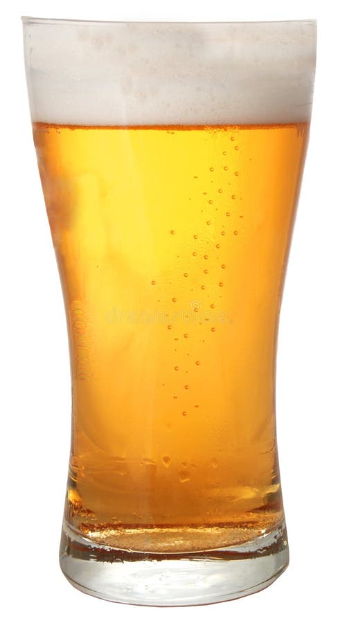A glass of beer isolated on white background. A glass of beer isolated on white background